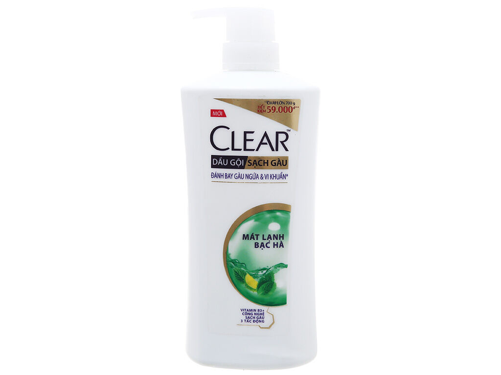 Dầu gội clear bạc hà 630g