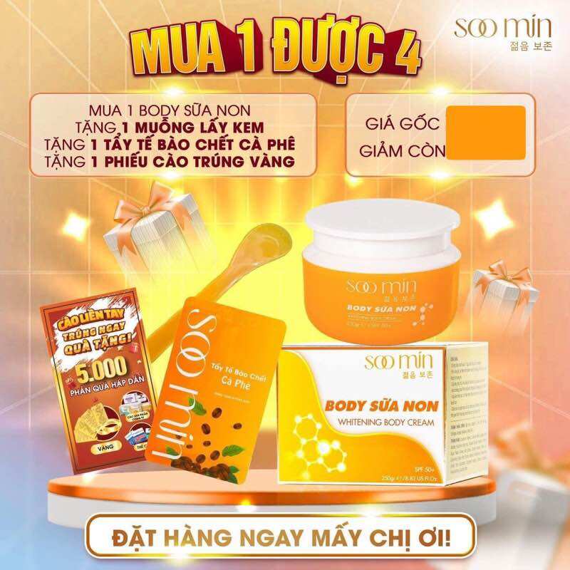 BODY SỮA NON SOO MIN mua 1 được 4