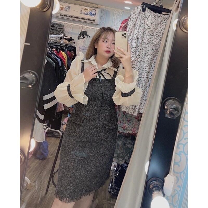 (Shop bigsize nữ 50kg - 90kg) ĐẦM TAY DÀI BIGSIZE 60-90kg (có size)