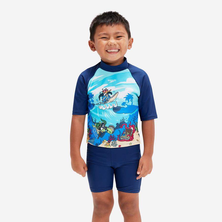 Speedo áo bơi chống nắng bé trai lts jam rash im 8-00323414801