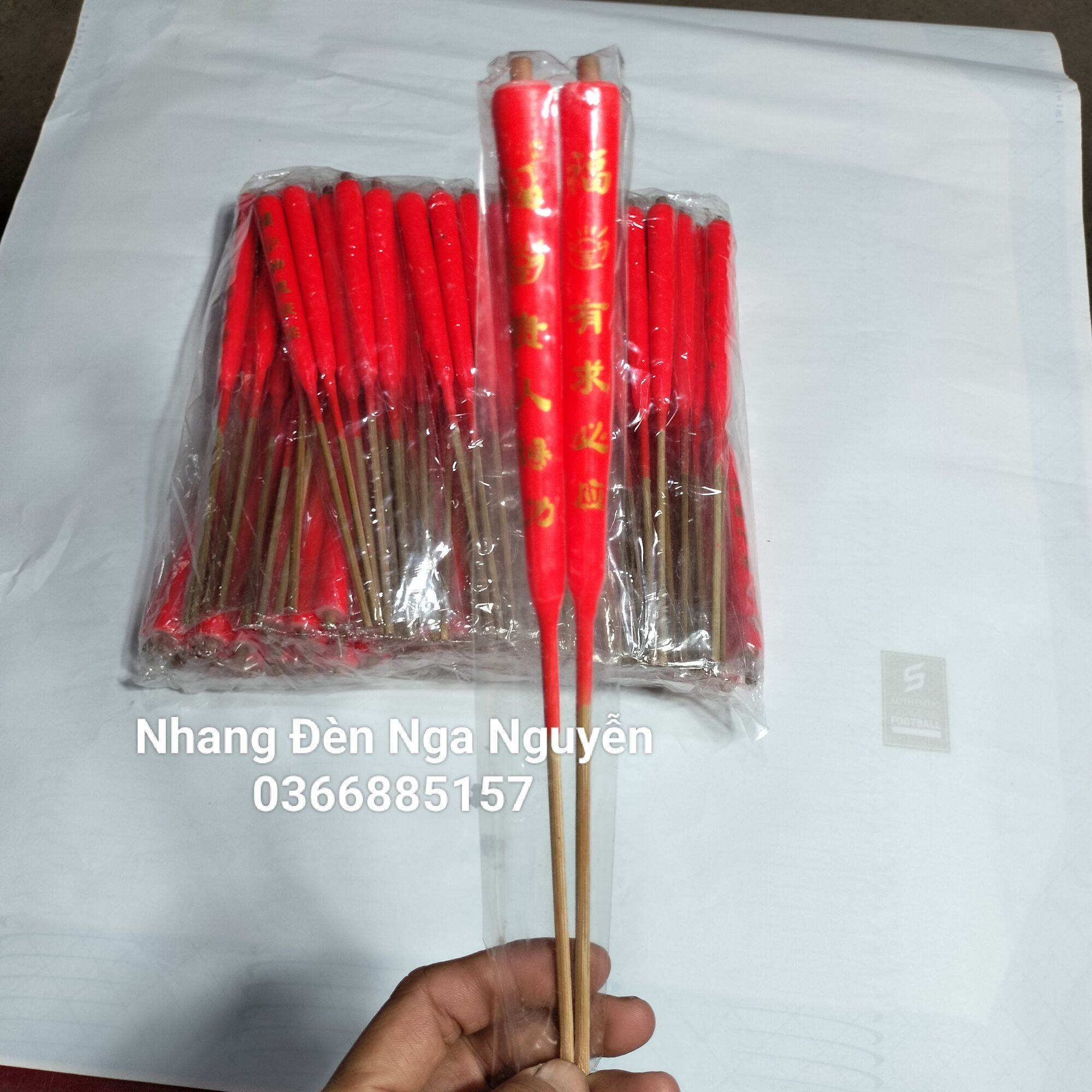 (Giá sỉ 50 cặp)Đèn cầy gió đốt ngoài trời không tắt 25 cm