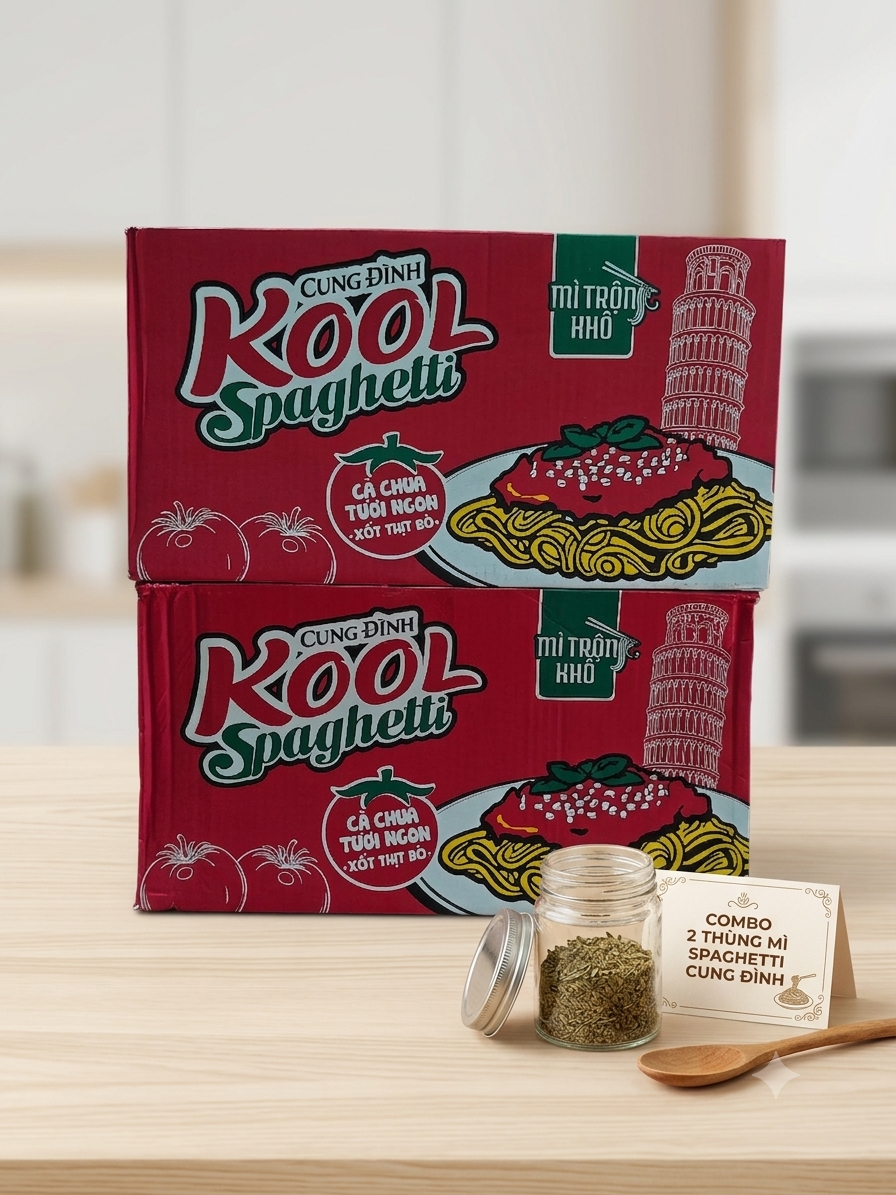 COMBO 2 THÙNG MÌ TRỘN ( 24 TÔ) CUNG ĐÌNH KOOL SPAGHETTI – HƯƠNG VỊ Ý CHUẨN VỊ, TIỆN LỢI MỖI NGÀY