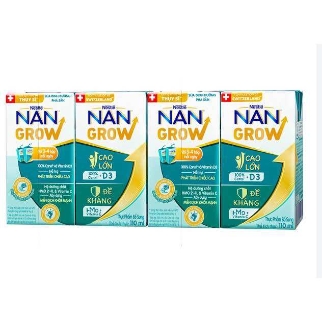 Thùng 36 hộp sữa bột pha sẵn Nan grow 110ml