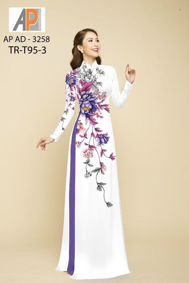 Vải áo dài in hoa eo