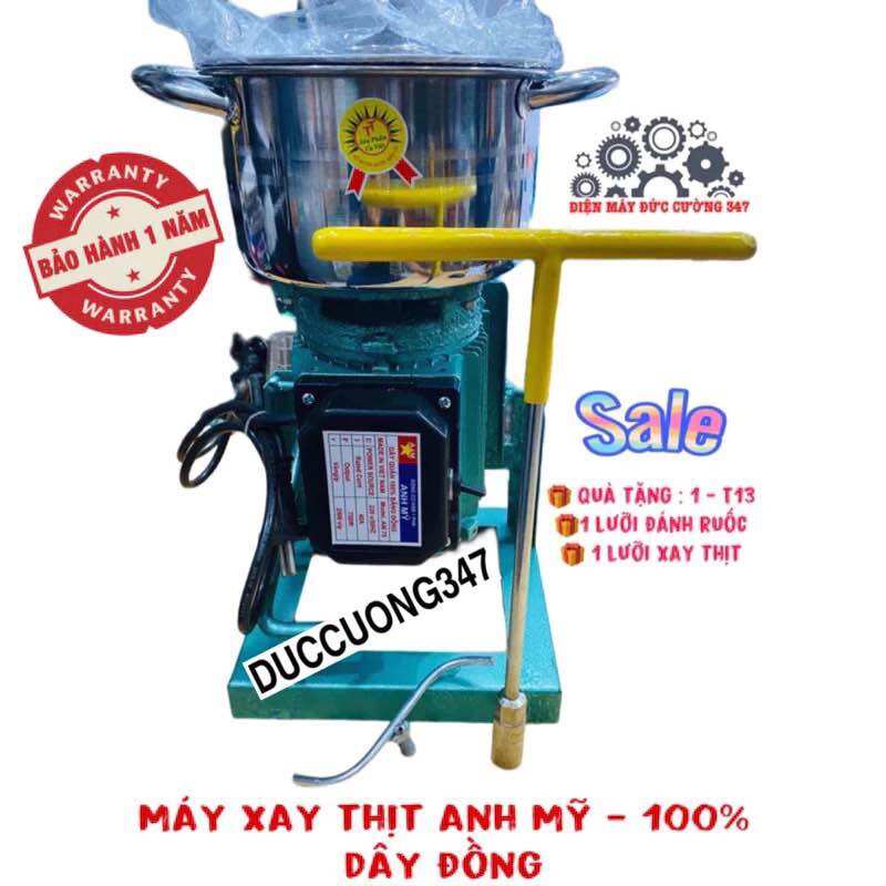 Máy xay thịt công nghiệp 750W làm giò, chả (Tặng kèm T13 tháo lưỡi, 01 cần xay ruốc)