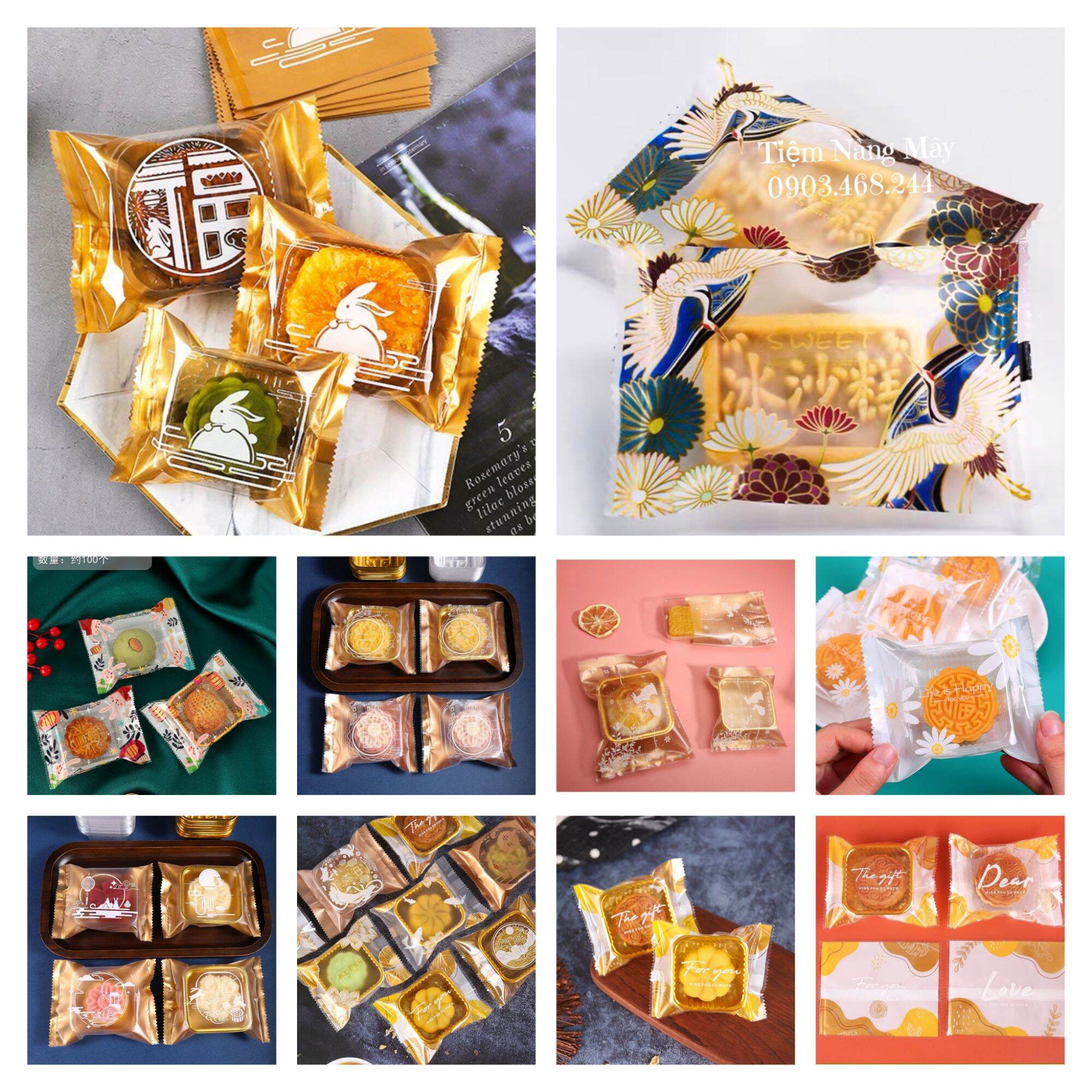 Khay túi đựng bánh trung thu 50g / 75g / 100g 100 cái