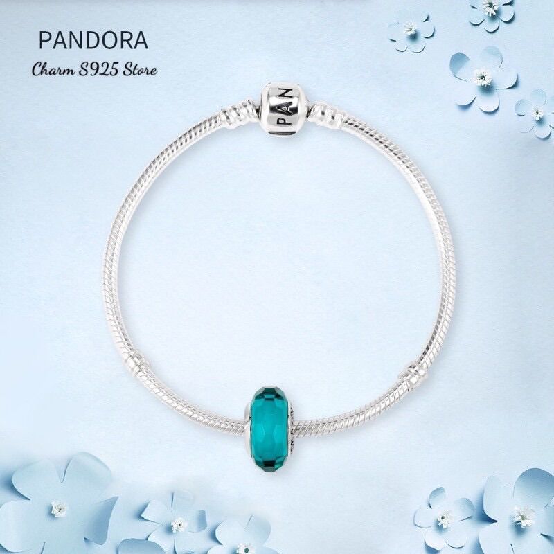 Combo bộ vòng tay mix 1 hạt charm pan ale đá xanh lục lam bạc s925