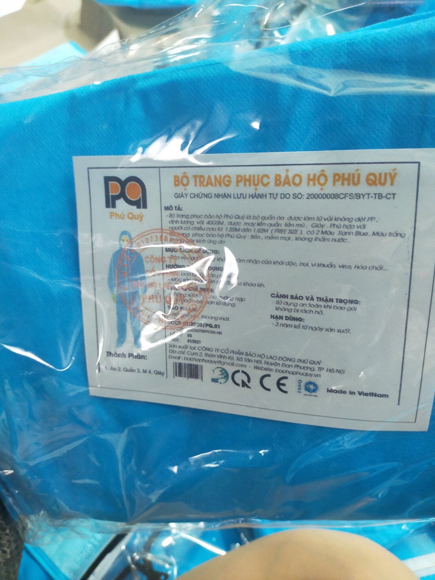[HCM]Quần áo bảo hộ phòng dịch PQ 4 món