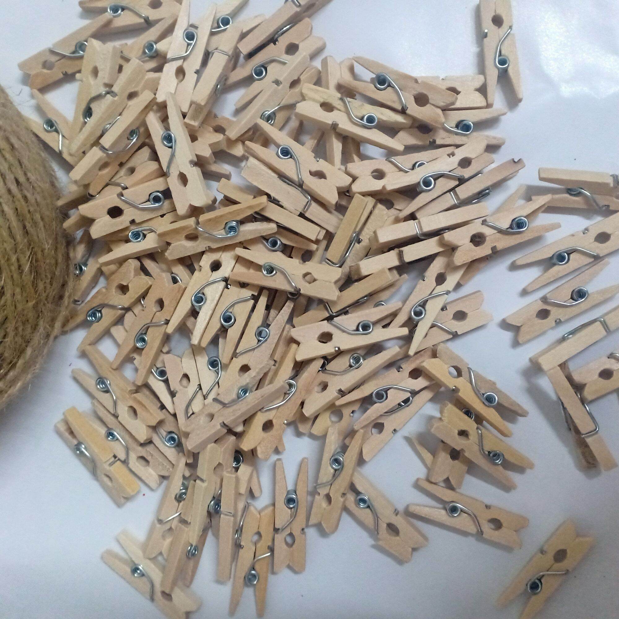 10 kẹp gỗ treo ảnh 25mm + 2m dây treo