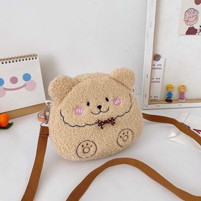 (Sẵn) Túi đeo chéo hình gấu bông siêu cute