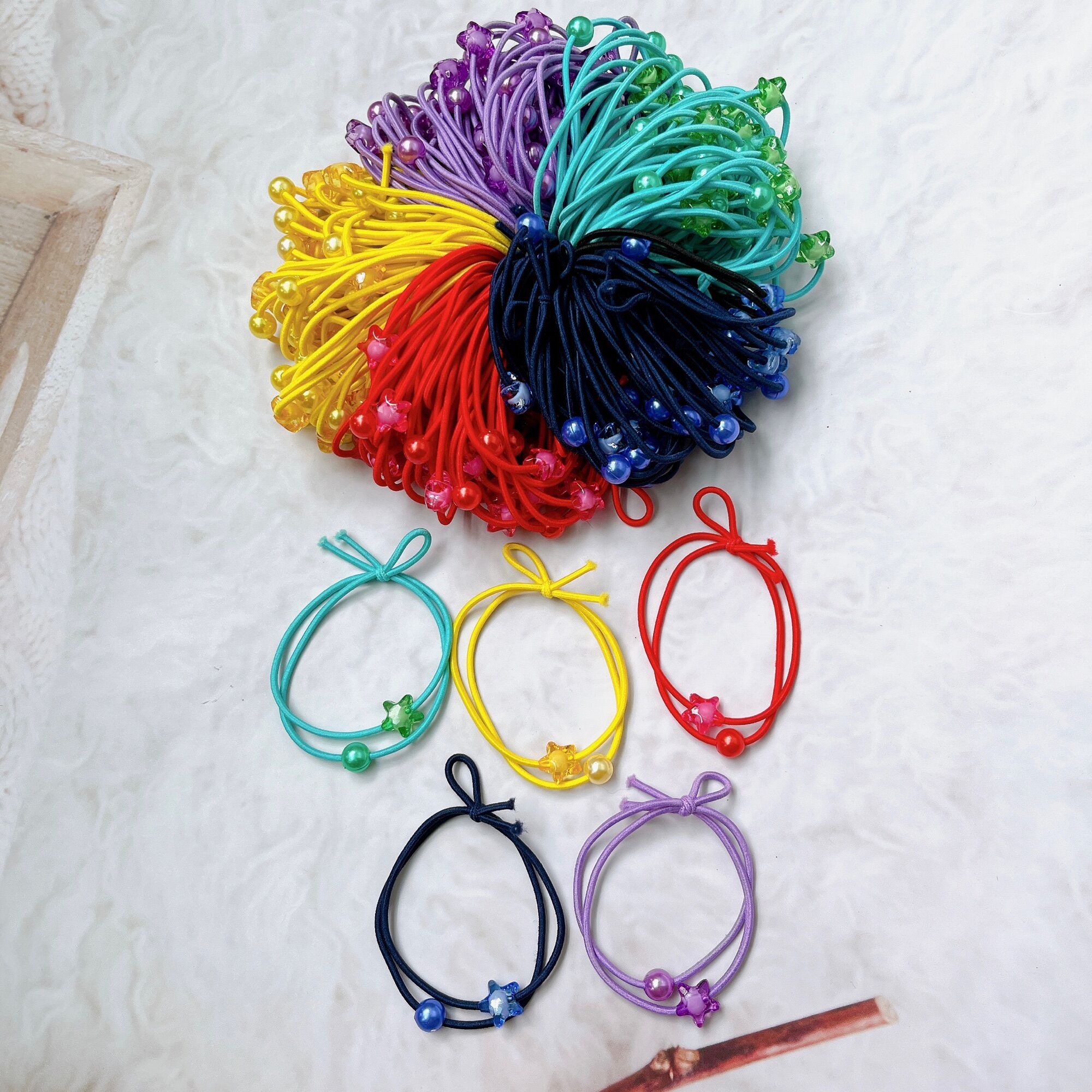 Set 100 dây buộc tóc Hoa Ngọc mix 5 màu giá rẻ