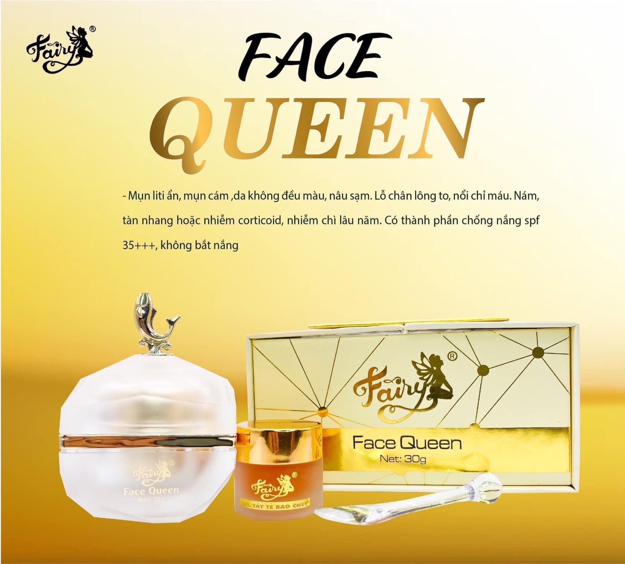 Kem dưỡng trắng sáng da face queen cao cấp size lớn 30g bầu dùng được