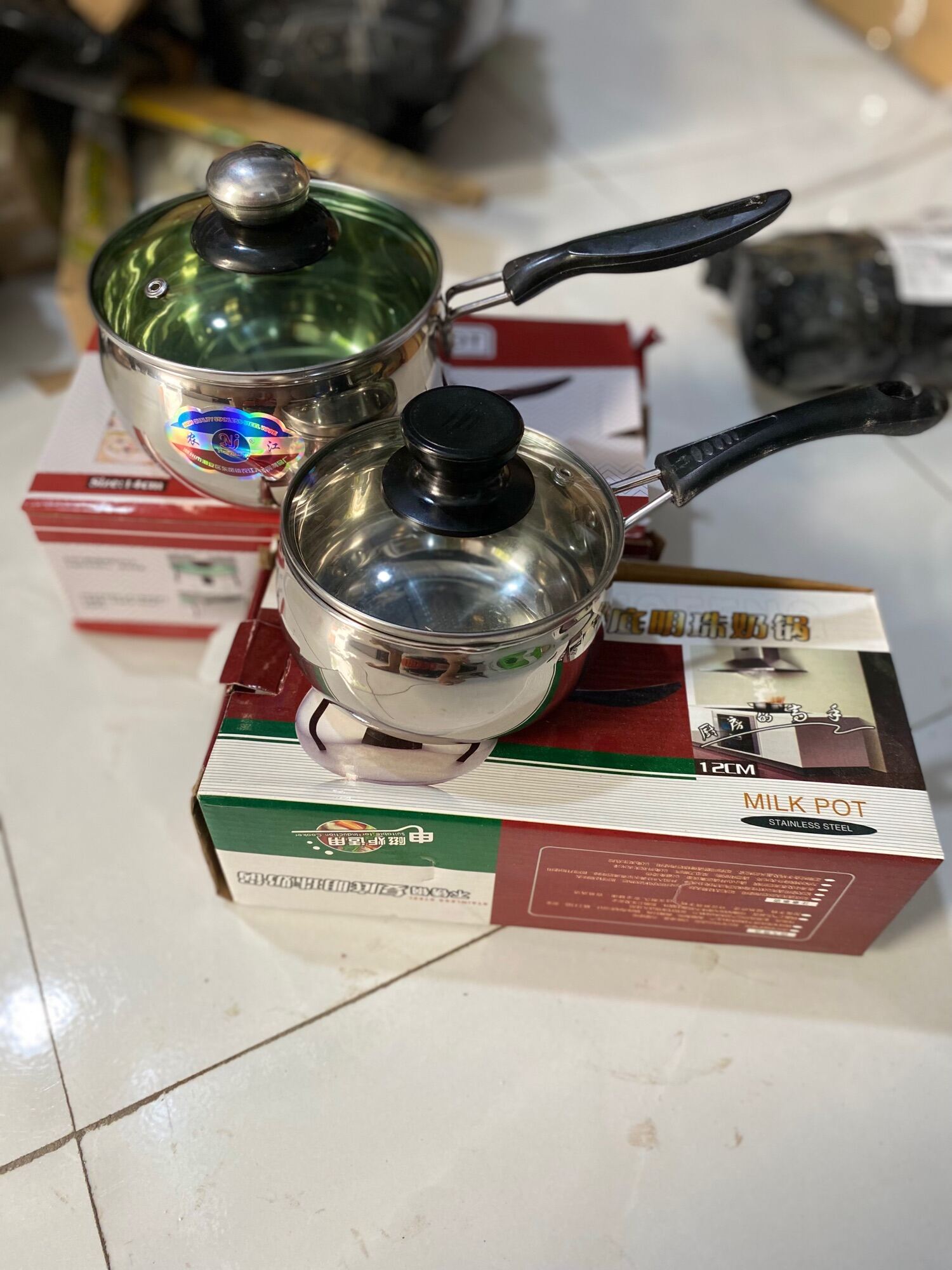 Nồi nấu bột cho bé 2 đáy inox 304 cao cấp - quánh nấu cháo cho bé 12cm