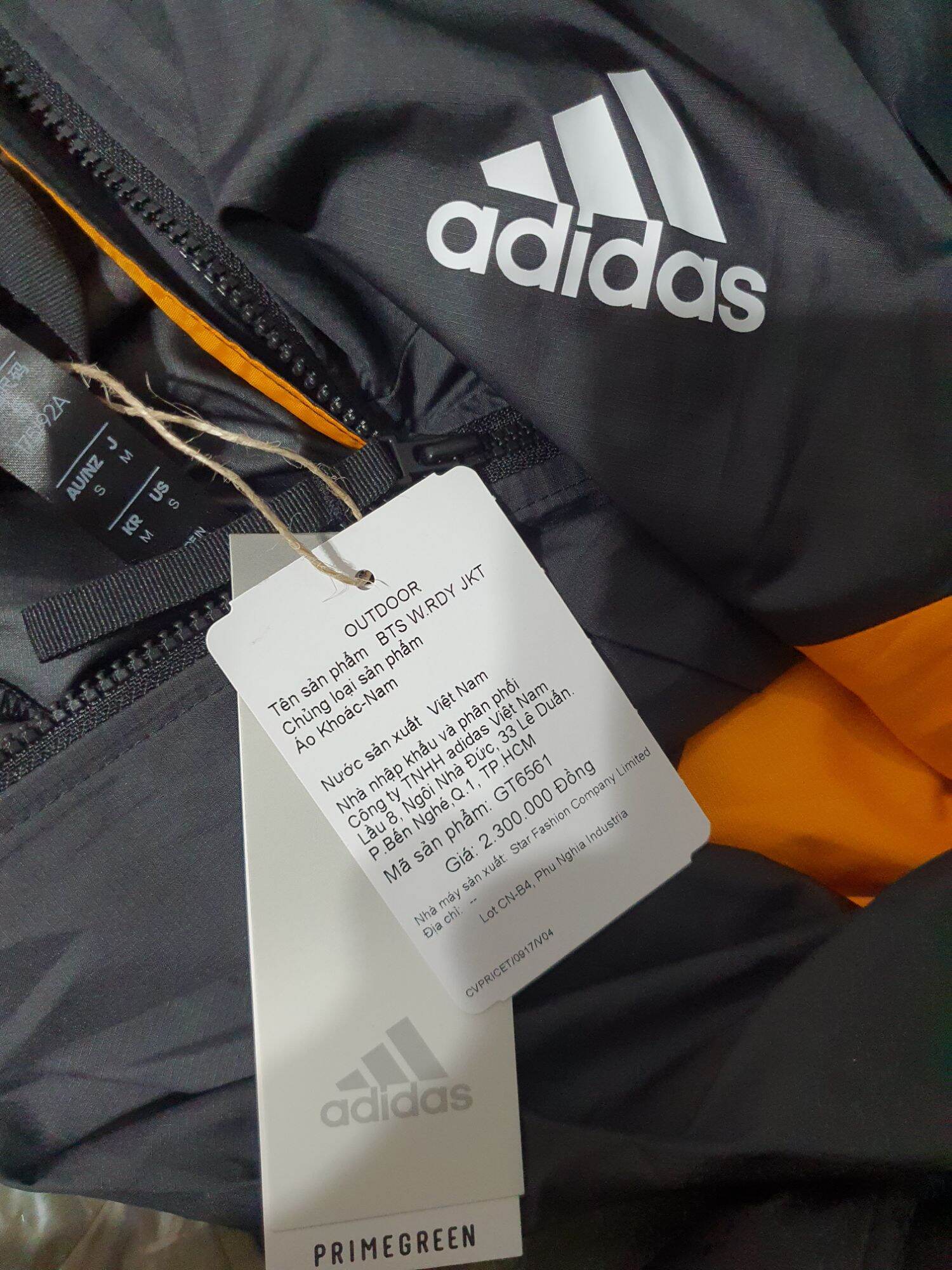 Áo khoác gió Adidas chính hãng