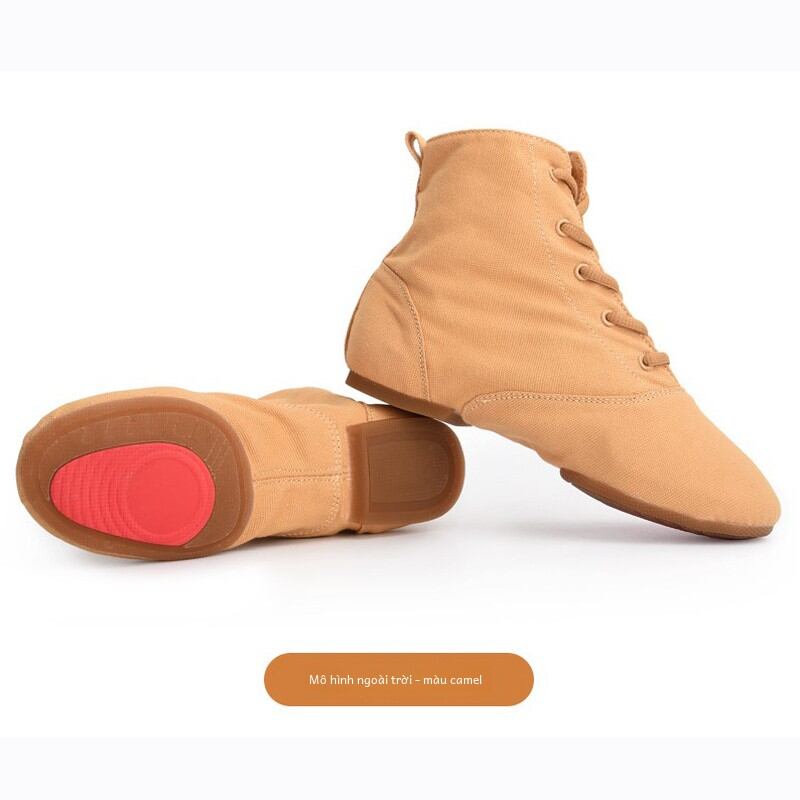 Giày Múa Ba Lê Đôi Ít Đích Thực Trong Nhà Cho Nam Vải Cao Cấp Có Đế Mềm Giày Bốt Jazz Để Luyện Tập Và Biểu Diễn