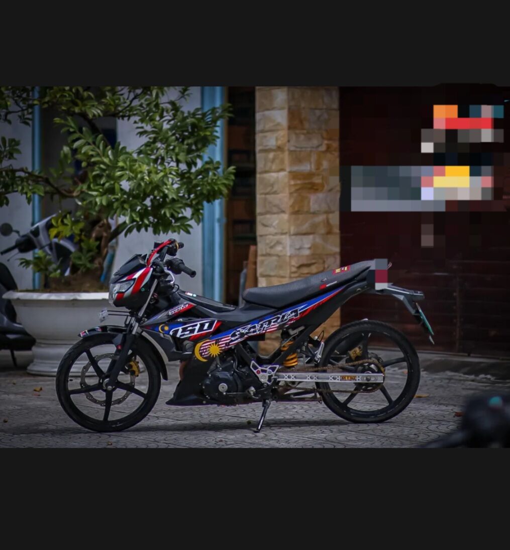 Tem xe Satria - Mẫu tem rời cờ malay mới nhất - Tem rời 3 lớp không bay màu
