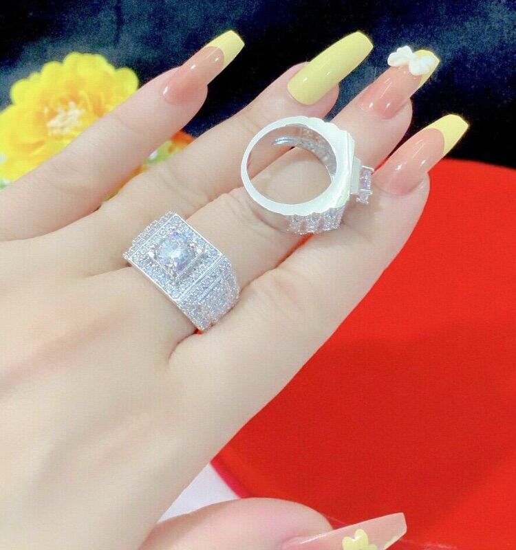 Nhẫn nam mạ bạch kim đính xoàn mẫu mới cực đẹp