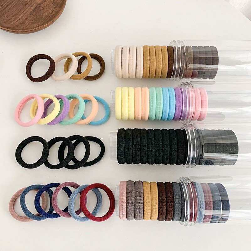 🎀🎀Lon 20 Sợi Dây Cột Tóc Đơn Giản, Nhiều Màu, Người Lớn