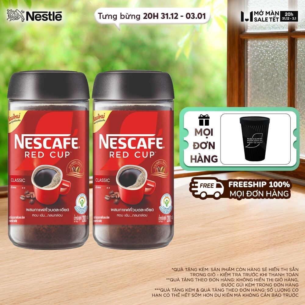 ƯU ĐÃI THÁNG 1 Combo 2 Hộp Cà Phê Nescafé Red Cup 200g