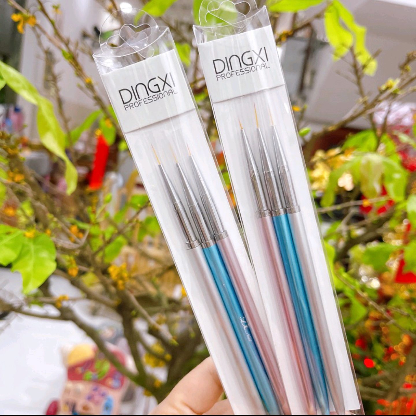 Bộ 3 cây cọ vẽ nét , cọ tóc Dingxi vẽ nail chuyên dụng