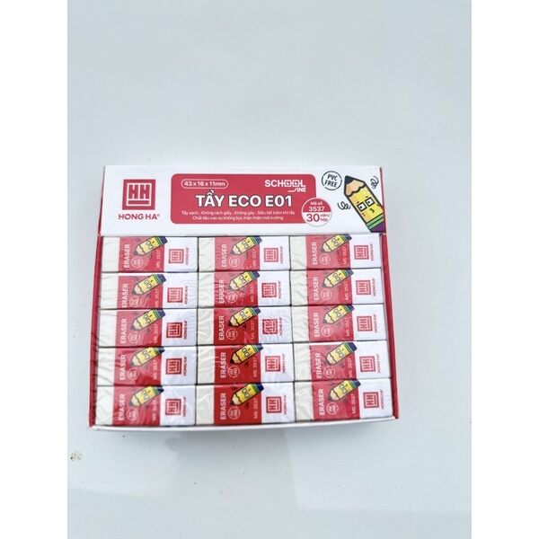 Combo 5 cục gôm tẩy trắng bút chì ECO E01 Hồng Hà (mã: 3537)