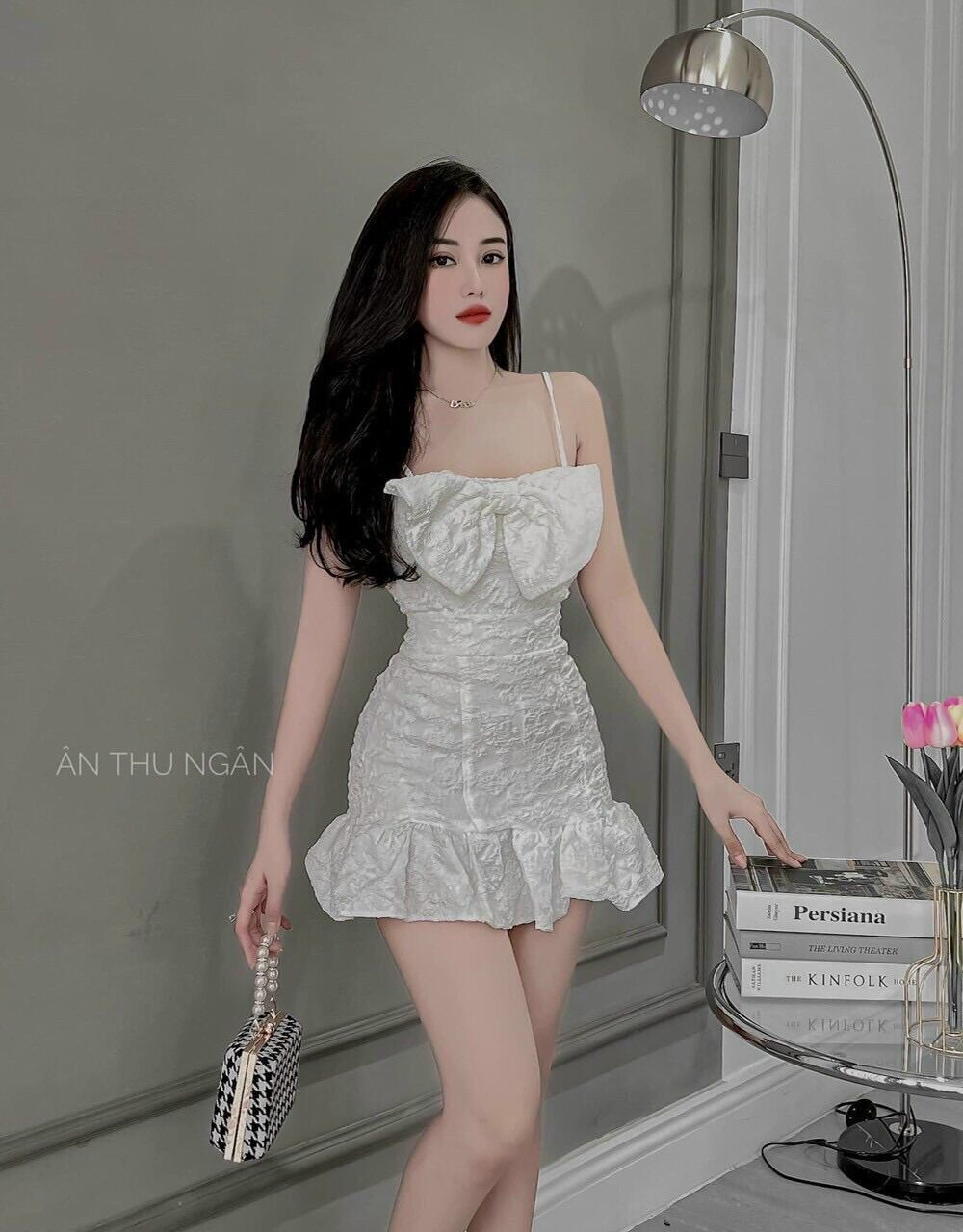 Đầm kiểu body nơ to trước from dưới 50kg