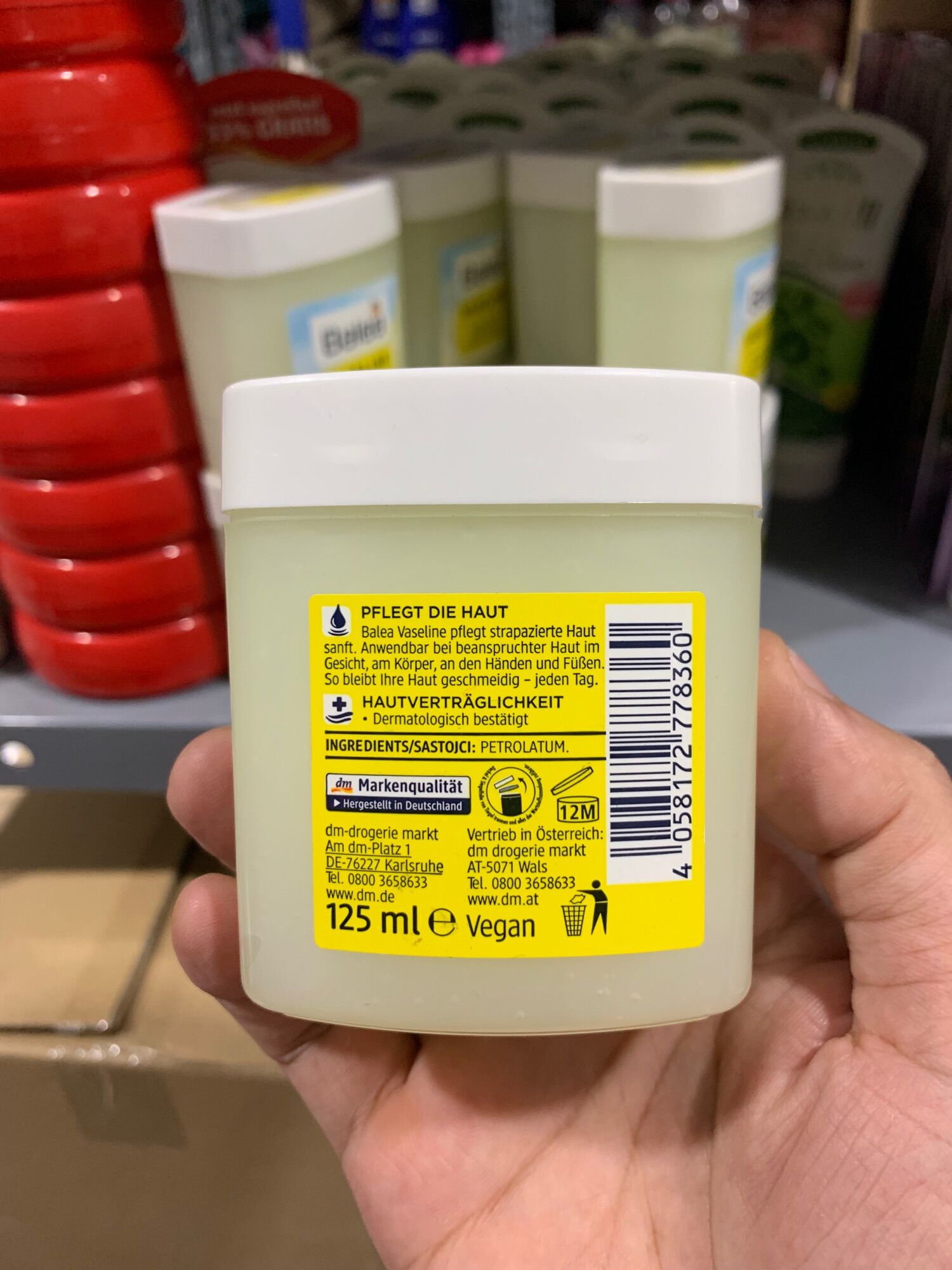 Kem nẻ Vaseline Balea, 125ml, hàng Đức