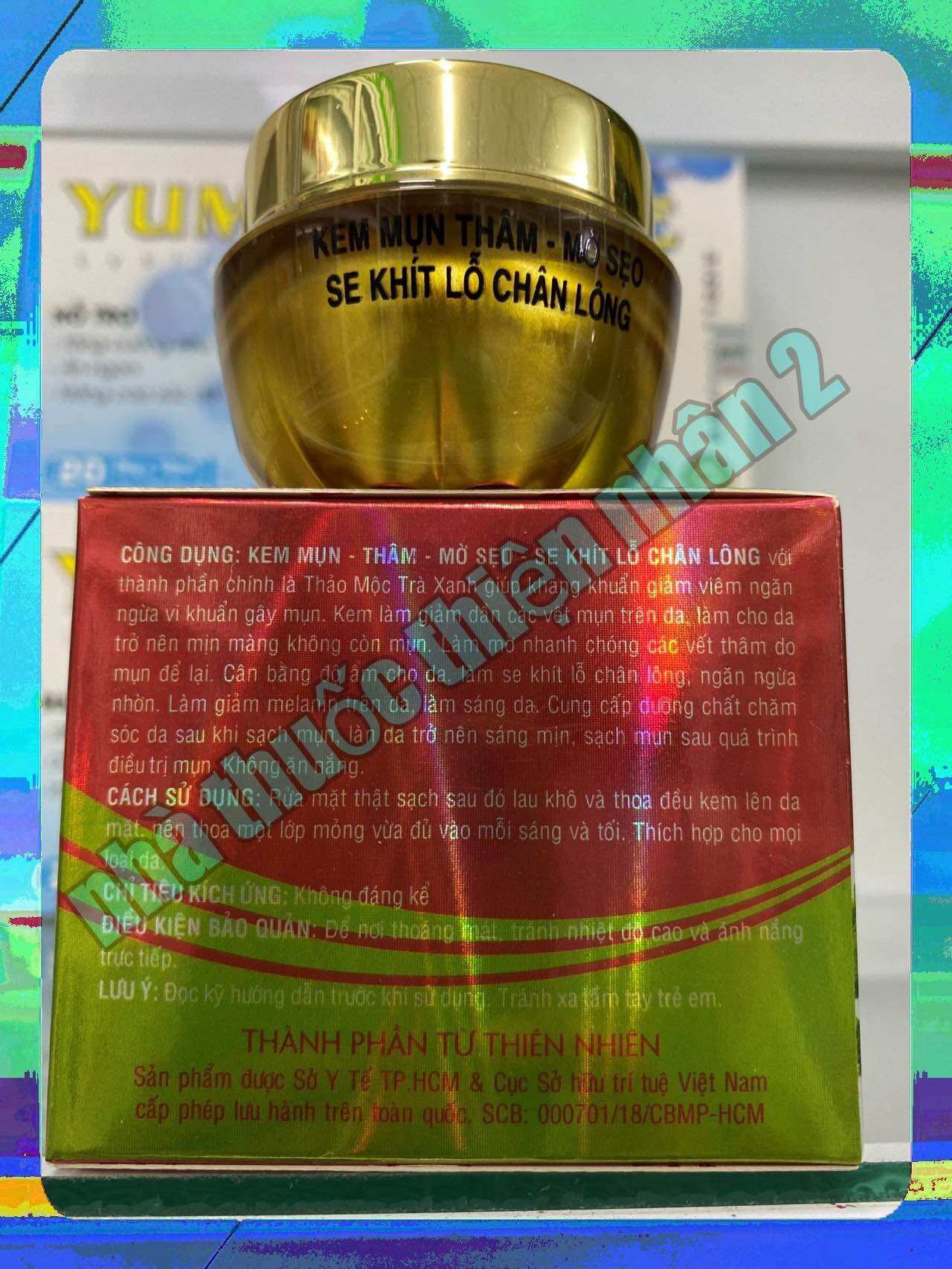 kem mụn, thâm mờ sẹo, pt bert thảo mộc trà xanh ( hộp 10g, 15g, 20g, 25g )