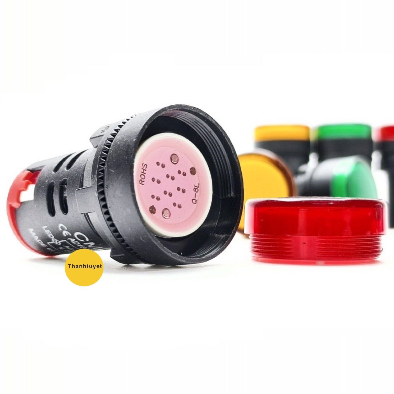 Đèn báo pha, báo nguồn phi 22m 220V - XANH, ĐỎ, VÀNG