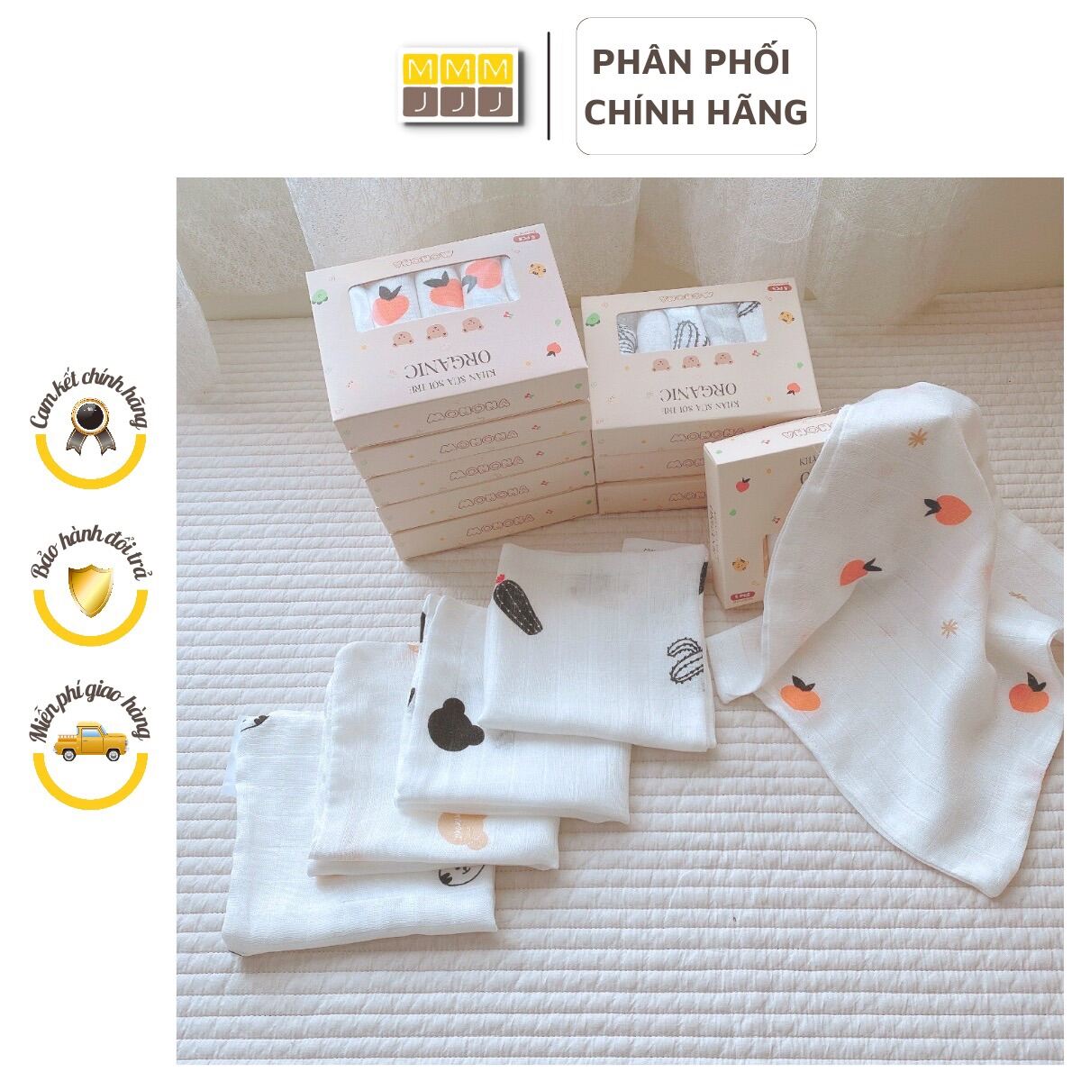 Khăn sữa sợi tre mềm mại, an toàn cho bé Monona