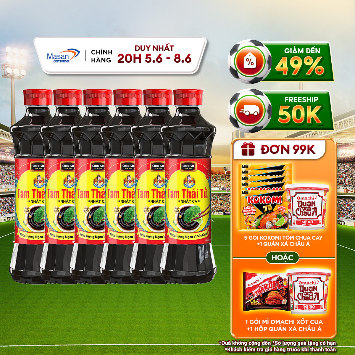 Combo 6 Nước Tương Tam Thái Tử Nhất Ca 650ml