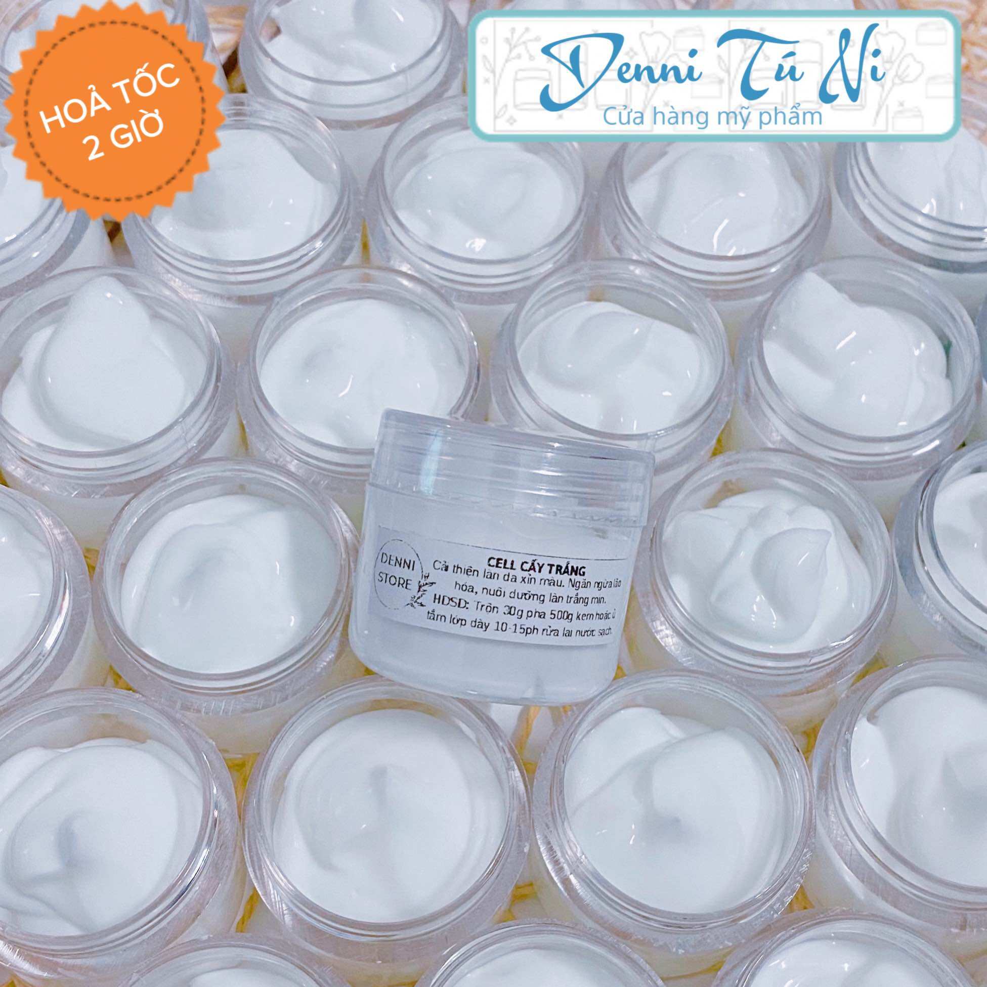 Hủ 30g cell cấy trắng da pha kem