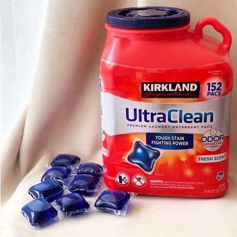 [HCM]Viên Giặt Xả Kháng Khuẩn Siêu Sạch Kirkland Singuature Ultra Clean Mỹ 3.6Kg 152 viên —LÀM SẠCH QUẦN ÁO SIÊU VƯỢT TRỘI