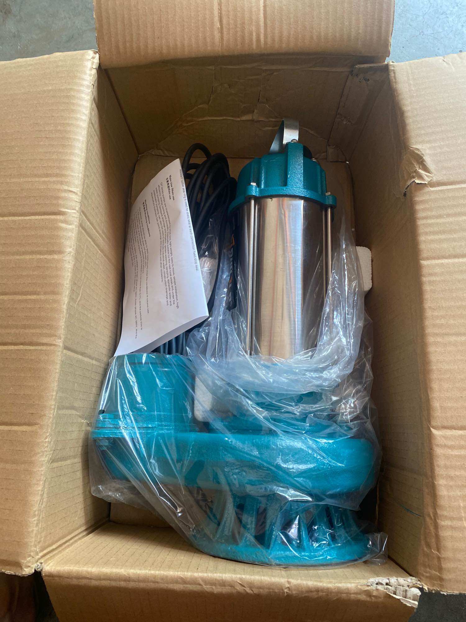 Máy bơm chìm Swirls 3hp 2.2kw 220v inox hút được bùn ống ra 100mm