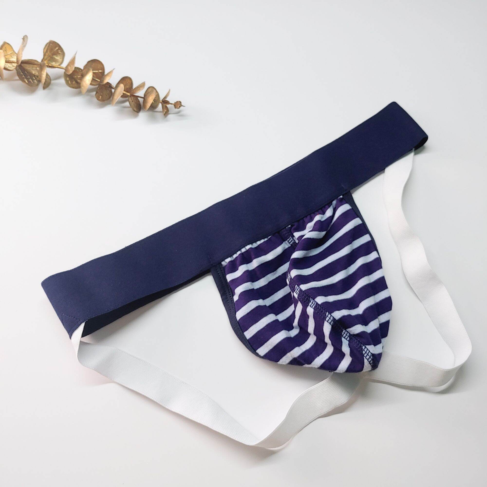 Quần lót nam Jockstrap sọc thun co giản size M-XXL