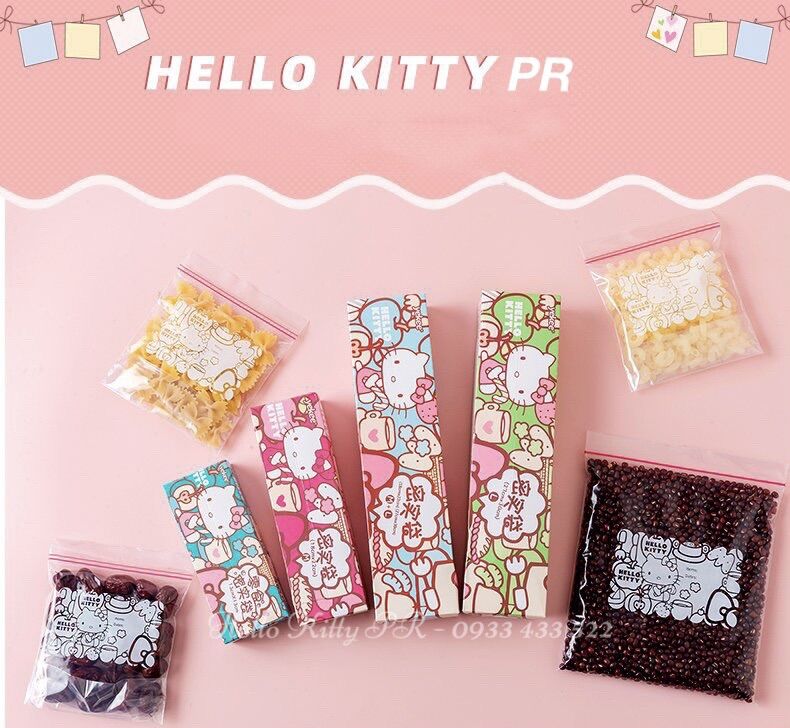 Túi zip đựng thực phẩm, mỹ phẩm, quần áo, phụ kiện Hello Kitty