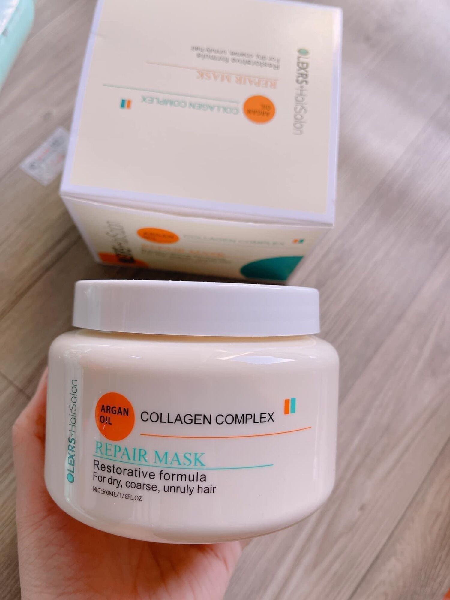 Kem hấp ủ tóc olexrs collagen anh 500ml - phục hồi tóc, chống gãy rụng, tóc nhuộm