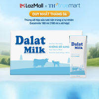 Thùng 48 hộp sữa tươi tiệt trùng Dalatmilk vị tự nhiên 180 ml (180 ml x 48)