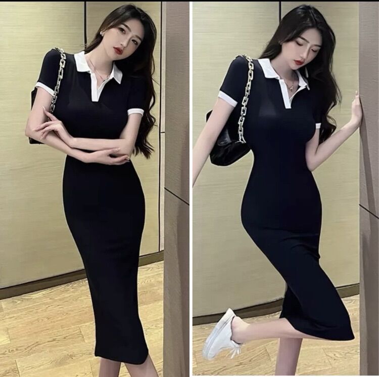 Đầm body cổ bẻ ôm dáng cực sang chảnh