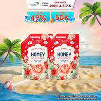 Combo 2 nước giặt xả Homey đậm đặc hương hoa Jeju túi x 3.4kg