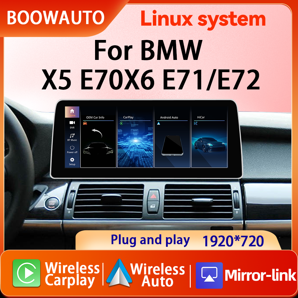 new linux Wireless Carplay Touch Screen For BMW X5 E70 X6 E71 2007-2013 CCC CIC Display Radio Android Auto Car Multimedia Player Giá 8,608,758 Đồng*Miễn phí vận chuyển
