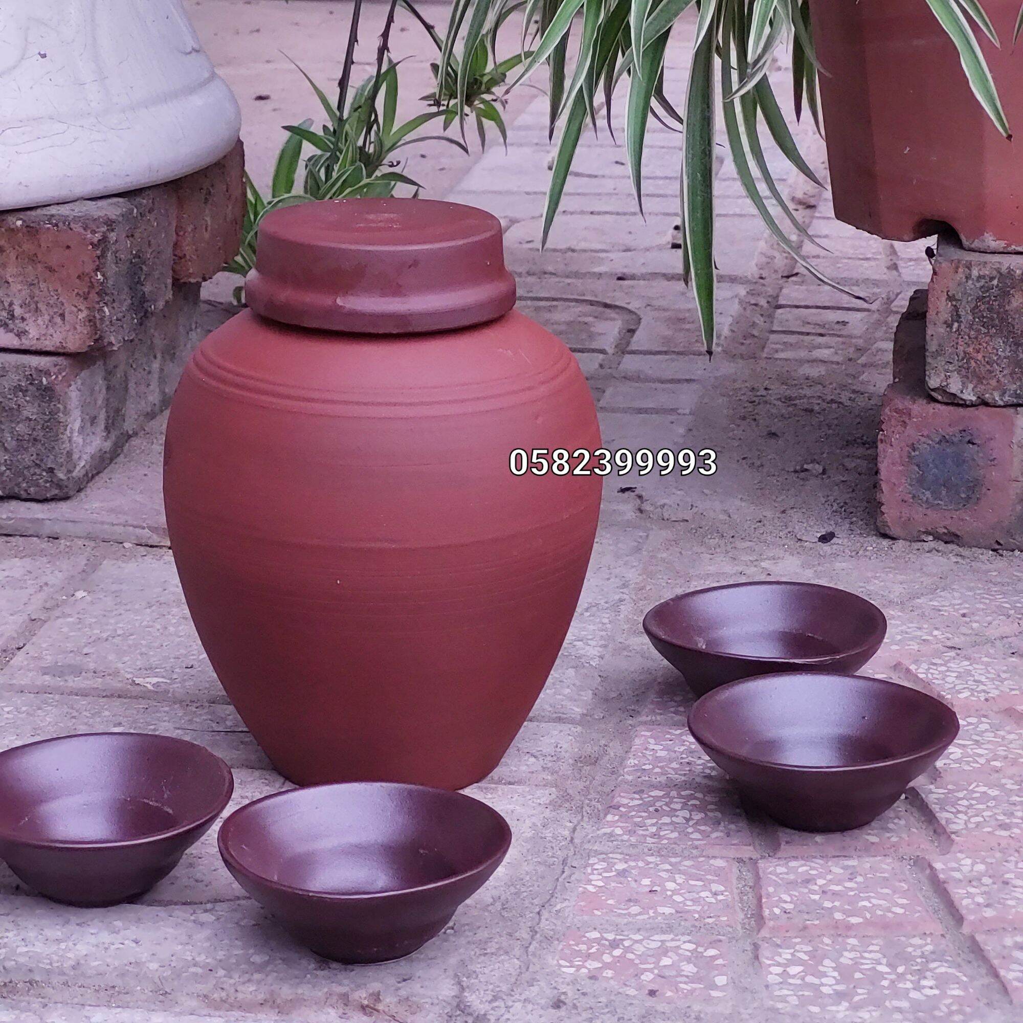Set bộ chum sành 1,2L kèm 4 bát xịn sò