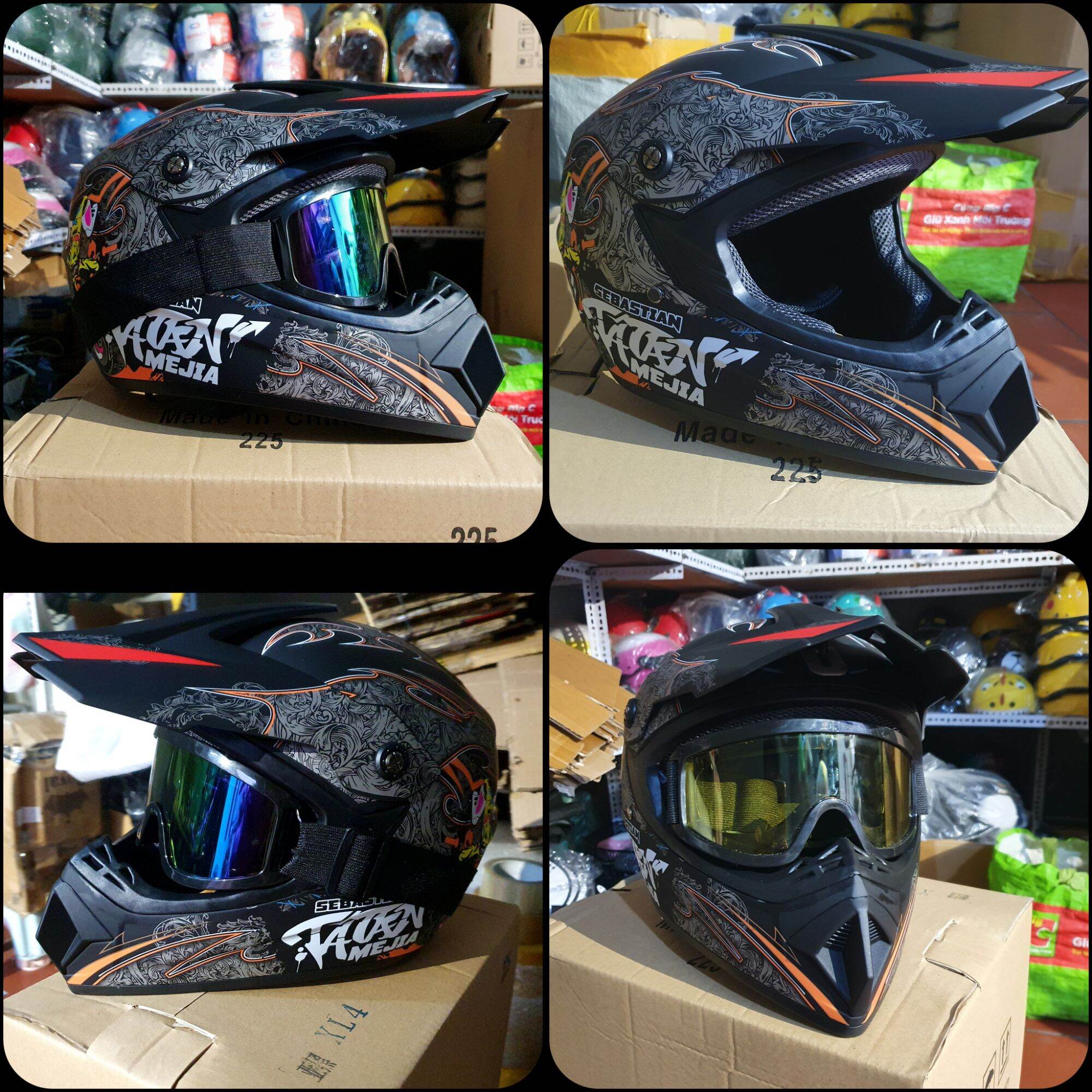 Nón bảo hiểm cào cào off road đi phượt xịn - Mũ fullface cào cào đi xe máy chính hãng