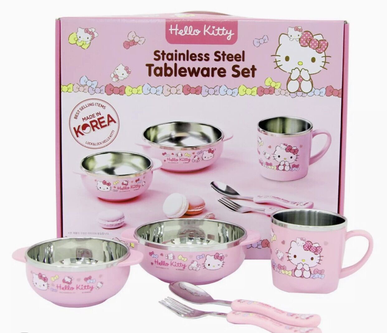 Set bộ chén ly hello kitty 5 món lock and lock chính hãng
