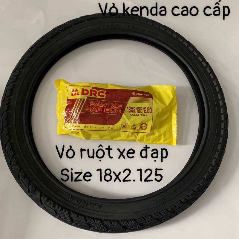  Combo ruột vỏ xe đạp 18x2.125 lốp xe đạp 18x2.125 ruột 18x2.125 lốp Kenda loại tốt 