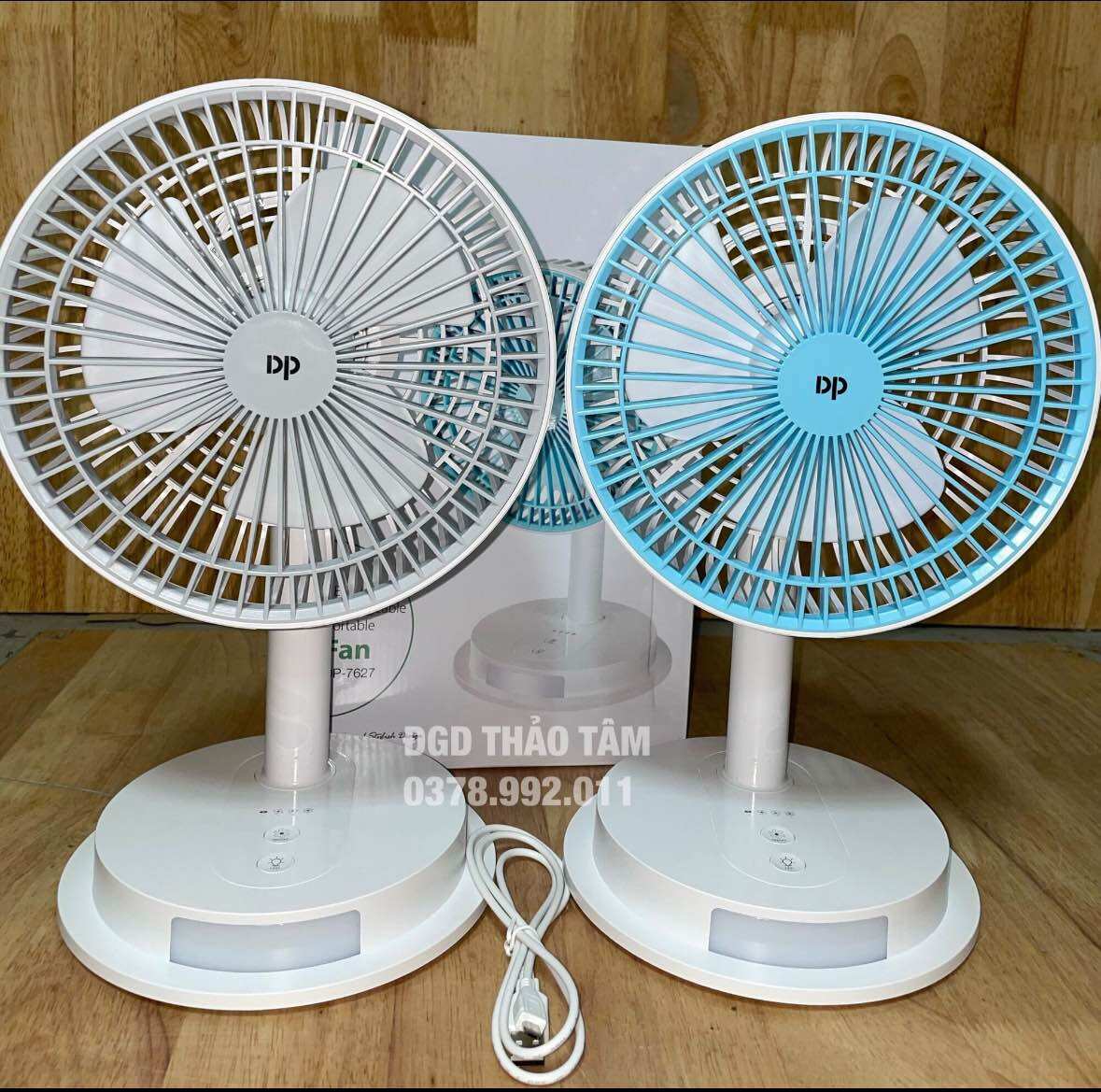 Quạt sạc tích điện dp 7627