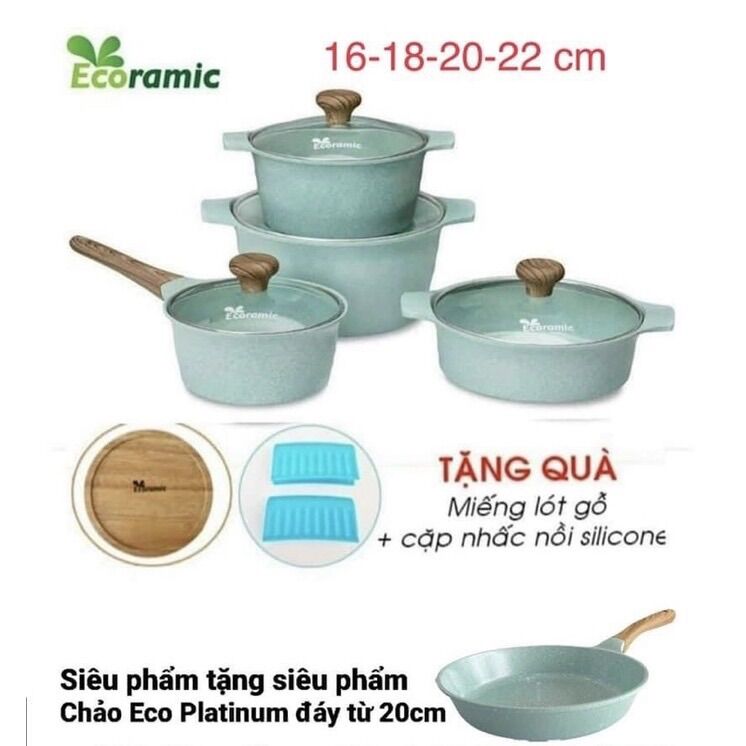 Bộ nồi đúc 4 món platinum đáy từ