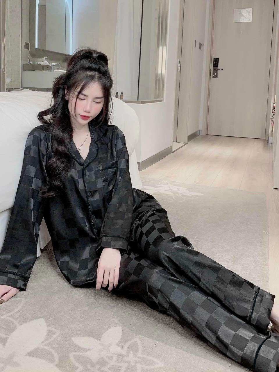 (GẤM CAO CẤP) Đồ bộ lụa gấm 50-100kg bigsize quần dài D