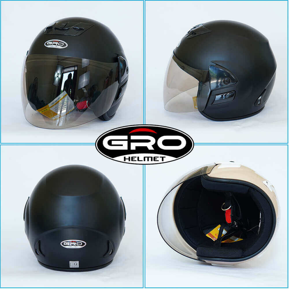 Mũ bảo hiểm 3/4 trùm đầu GRO chính hãng
