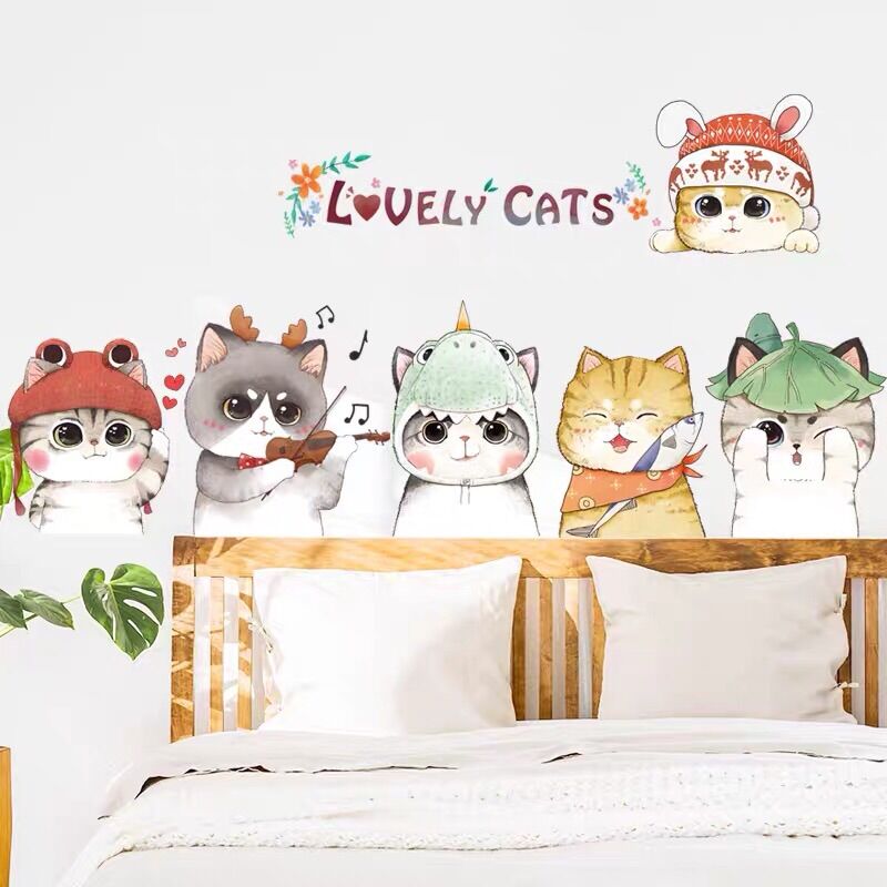 Tranh dán tường, Decal dán tường những chú mèo dễ thương